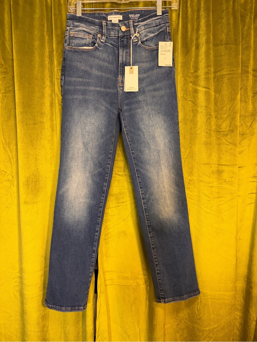 NWT Good American Always Fits Good Legs Straight Jeans Indigo 571 Size 6-12 $159 - Picture 3 of 13